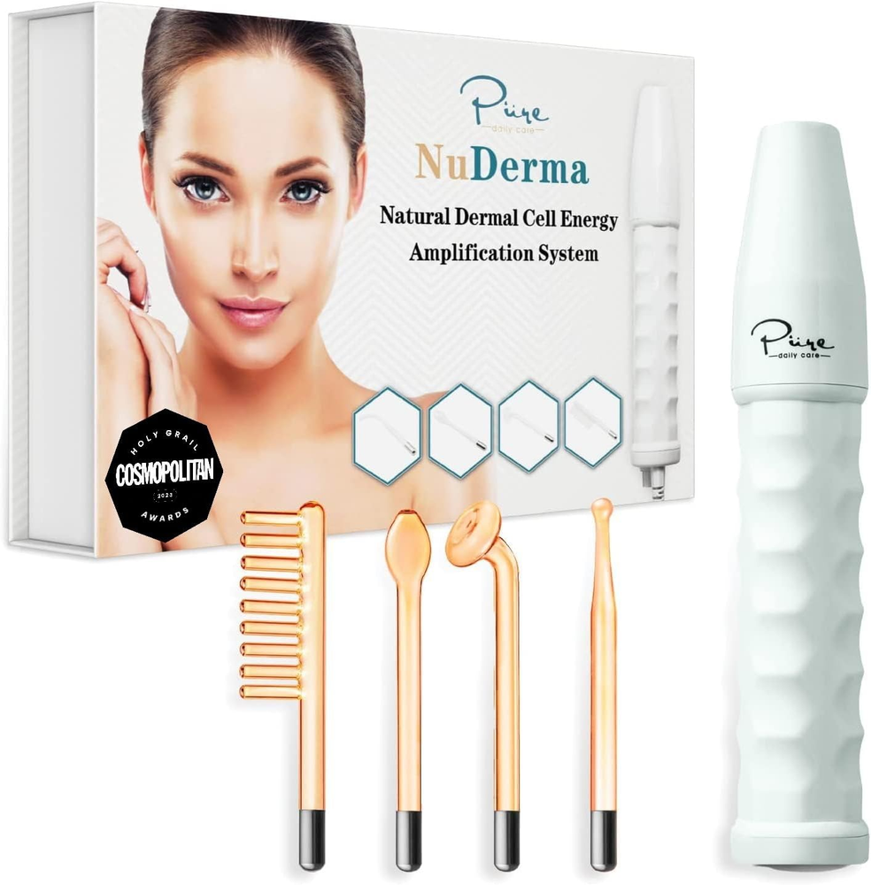 Nuderma Portable Handheld Skin Therapy Wand Machine W/Neon – Anti-Aging - Skin T