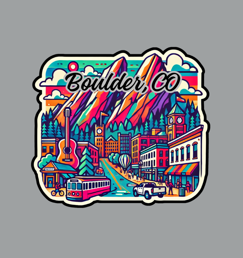 Boulder Colorado Scenic Laptop Decal Sticker