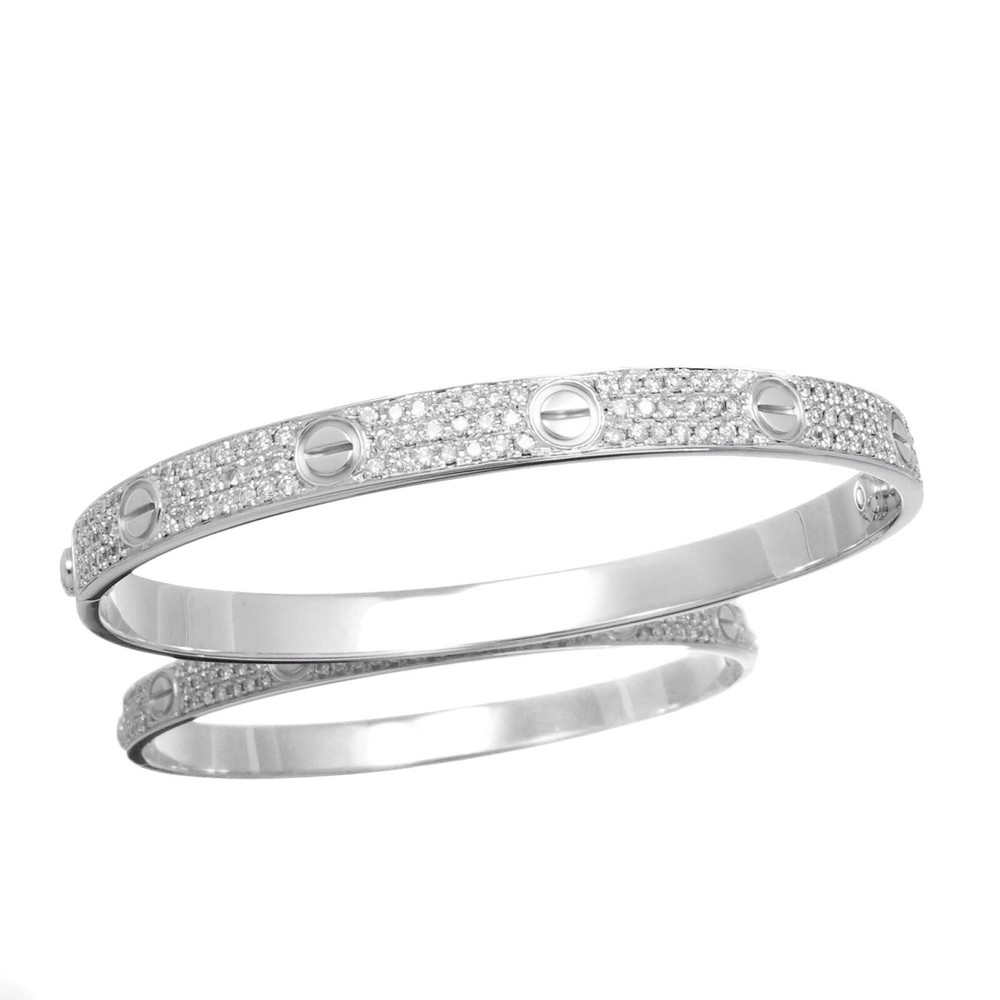 Cartier Love bracelet 19 white gold diamond men's luxury