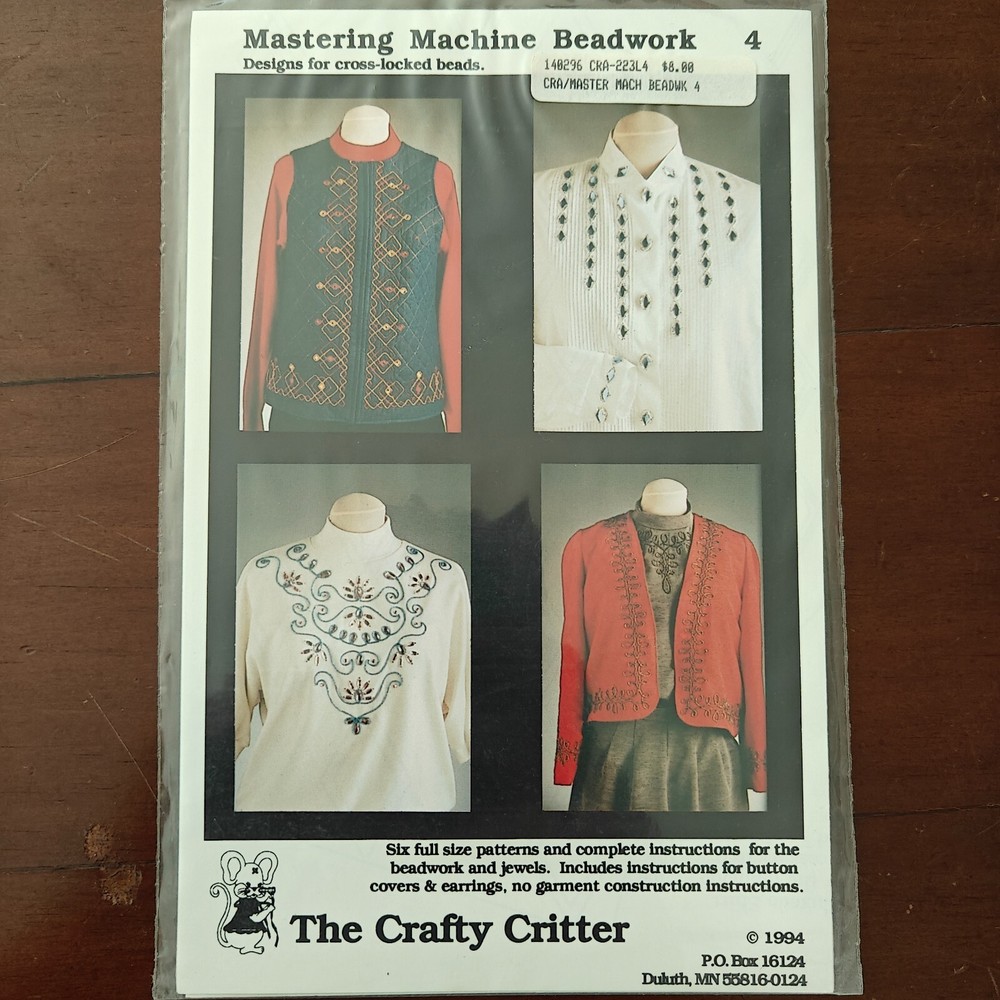 1994 Vintage Mastering Machine Beadwork Patterns The Crafty Critter ✨💎