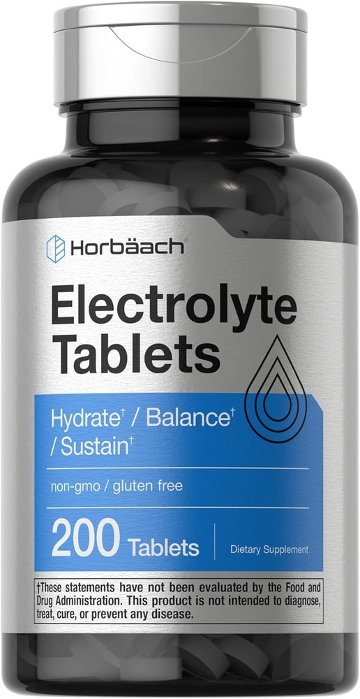 Horbäach Electrolyte Tablets | 200 Count | Vegetarian | Keto-Friendly |...