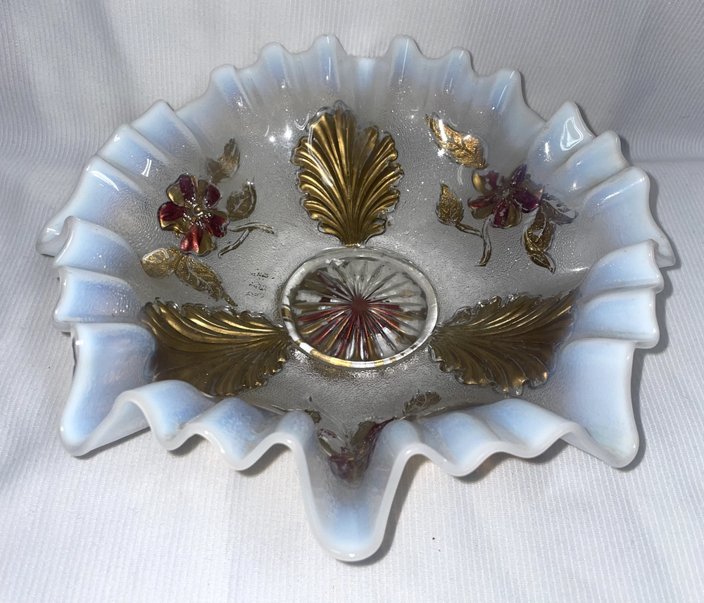 Vintage Fenton Opalescent Glass Bowl 8.25