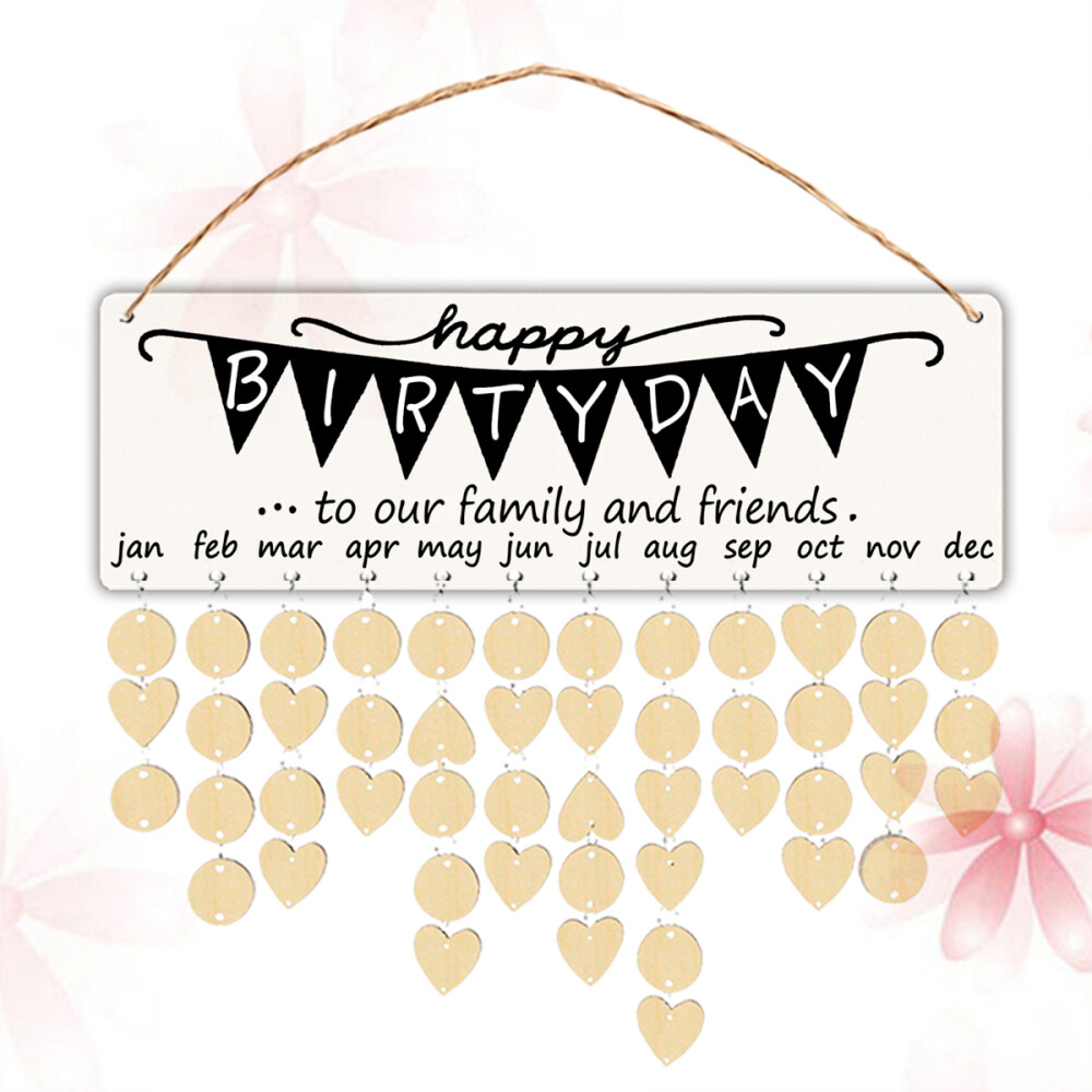 Wooden Board Calendar Birthday Advent Sign Christmas Family Birthday Board