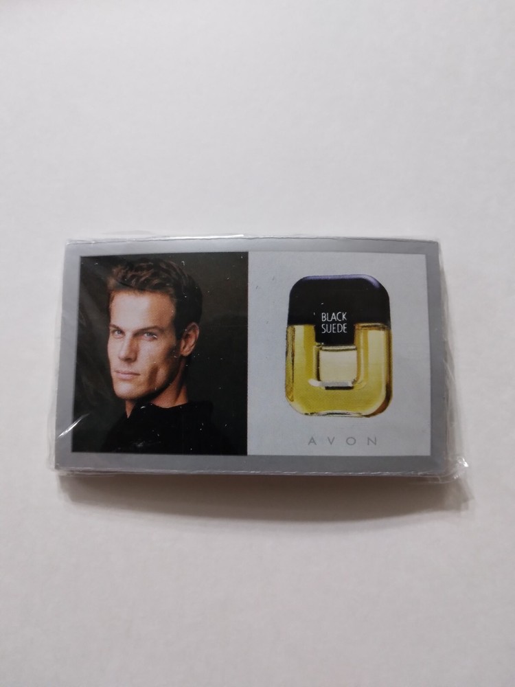 10 Avon Black Suede Perfume Sample Cards - Rare New in Package
