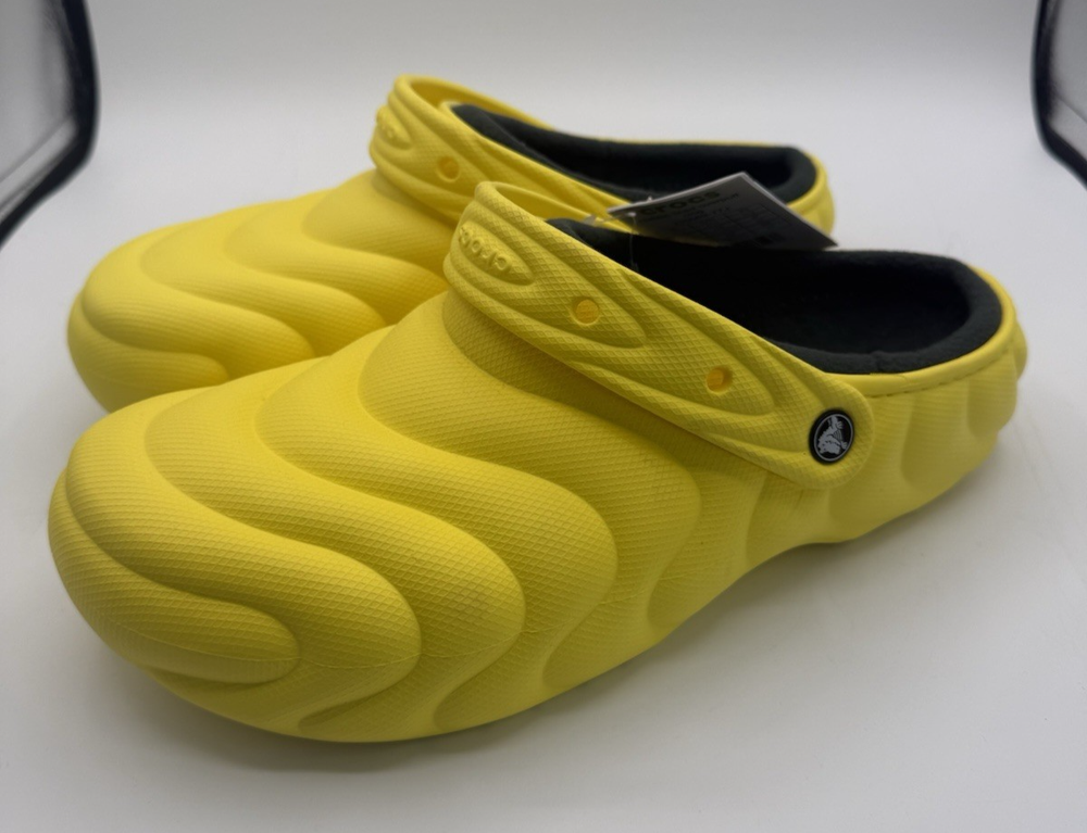 Crocs Classic Lined Overpuff Clogs Cyber Yellow 210059-77J Men's 11 Comfortable