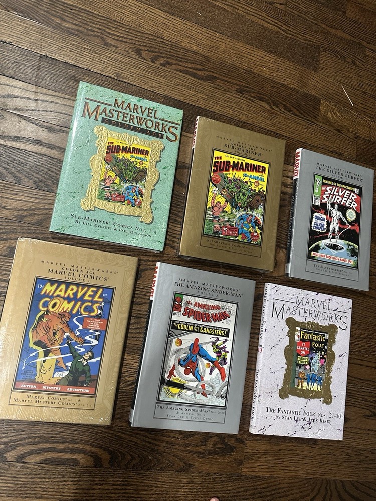 Marvel Masterworks Collection (6) Total Hardback Books. 4 Sealed 2 NM. Rare New