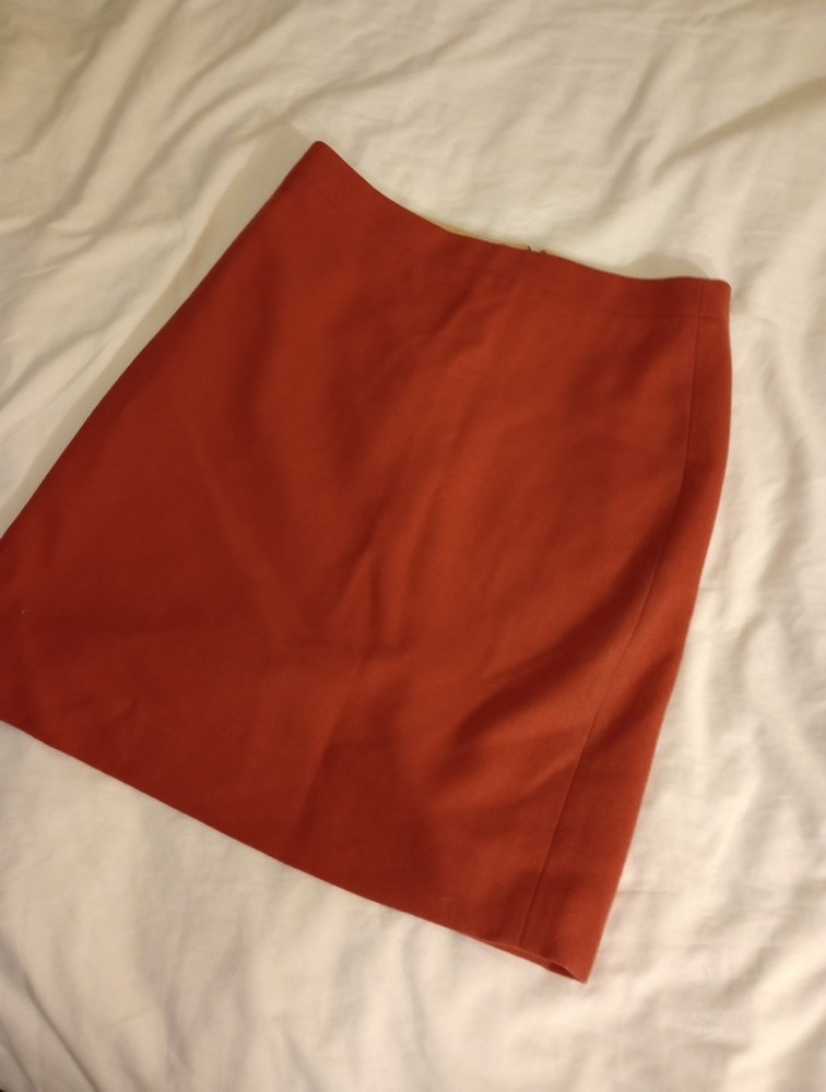 J.CREW Women's the Pencil Skirt Orange/Red Wool Blend Size 8