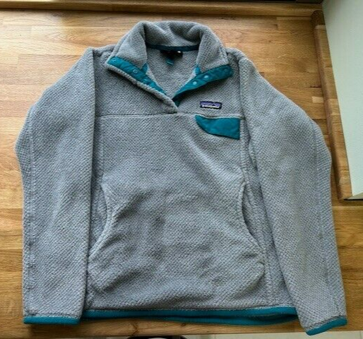 Patagonia Snap Fleece Pullover Teal & Gray Mens Size Small