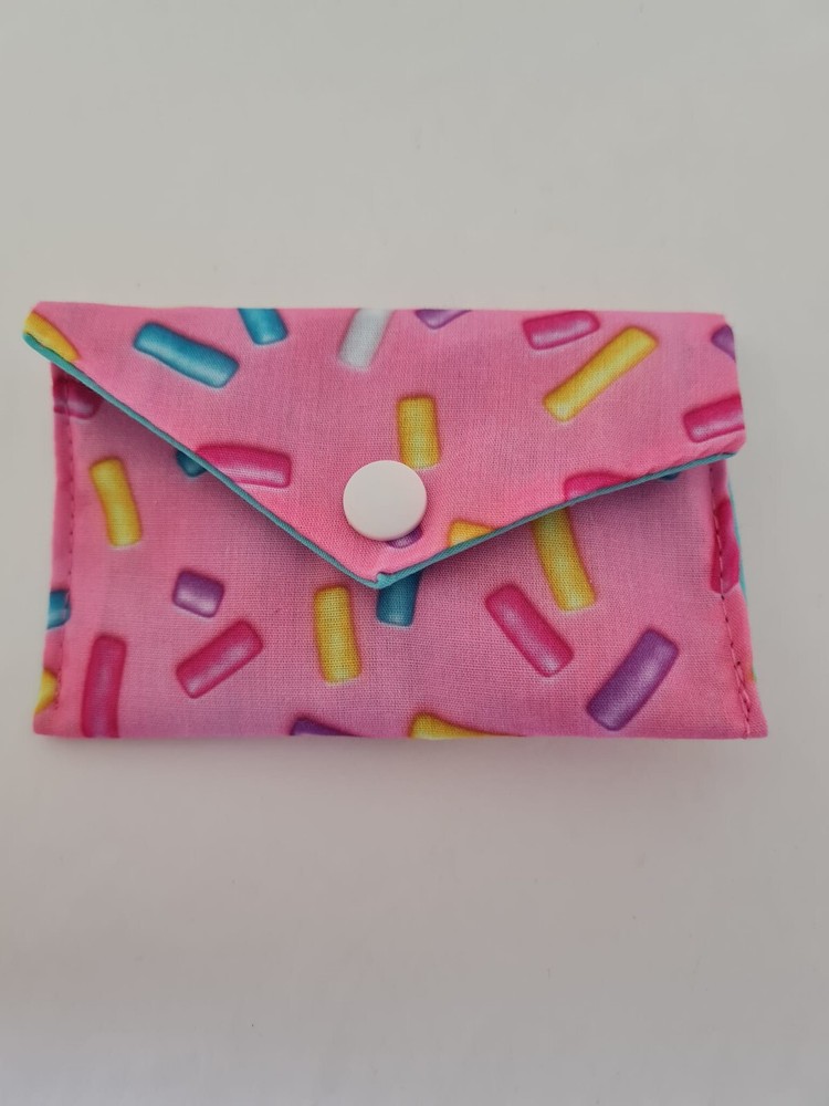 Gift card holder / card holder, coin purse / wallet - pink sprinkles print-image