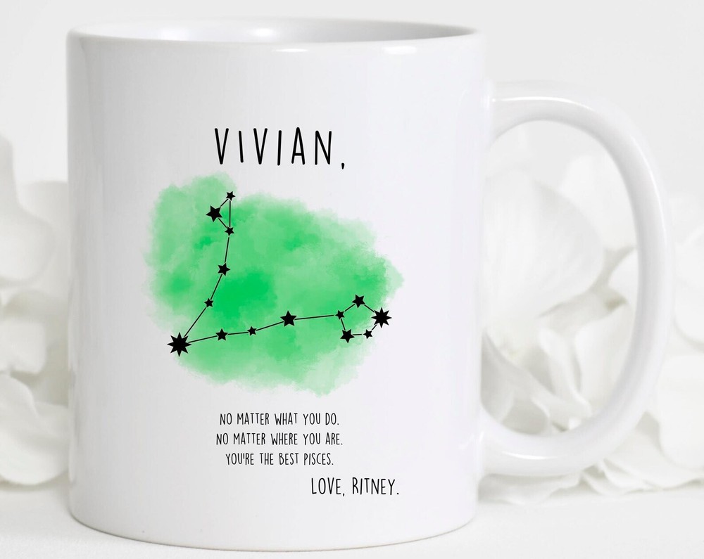 Pisces Zodiac Sign Mug Birthday Christmas Gift for Fish Lovers
