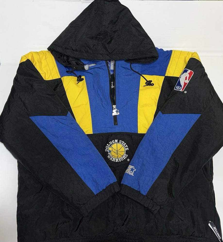 VTG 90s NBA GOLDEN STATE WARRIORS STARTER PULLOVER PUFFER JACKET XL