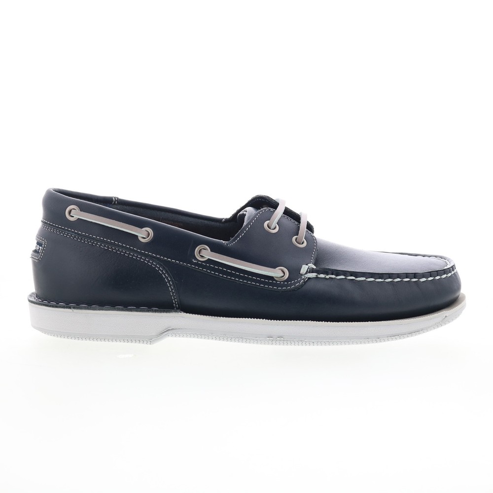 Rockport Perth CI8402 Mens Blue Wide Leather Loafers & Slip Ons Boat Shoes