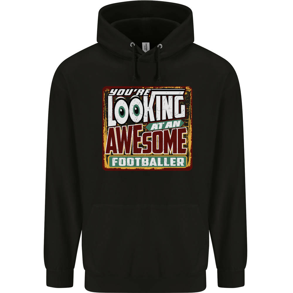 An Awesome Footballer Mens 80% Cotton Hoodie