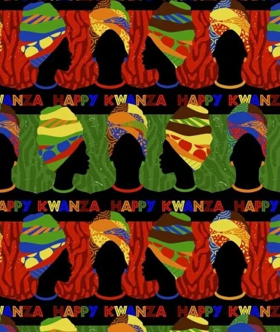 Seasonal Fabric 1-Yard Precut, Kwanzaa Celebration Design, 100% Cotton (36