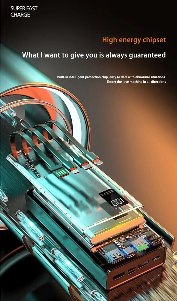 50000mAh High Capacity Power Bank 4 in 1 120W Fast Charging Powerbank