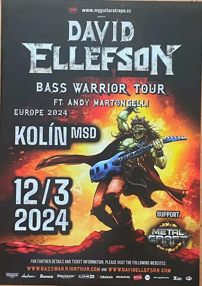 David Ellefson Concert Poster Czech Republic 2024 2025 17
