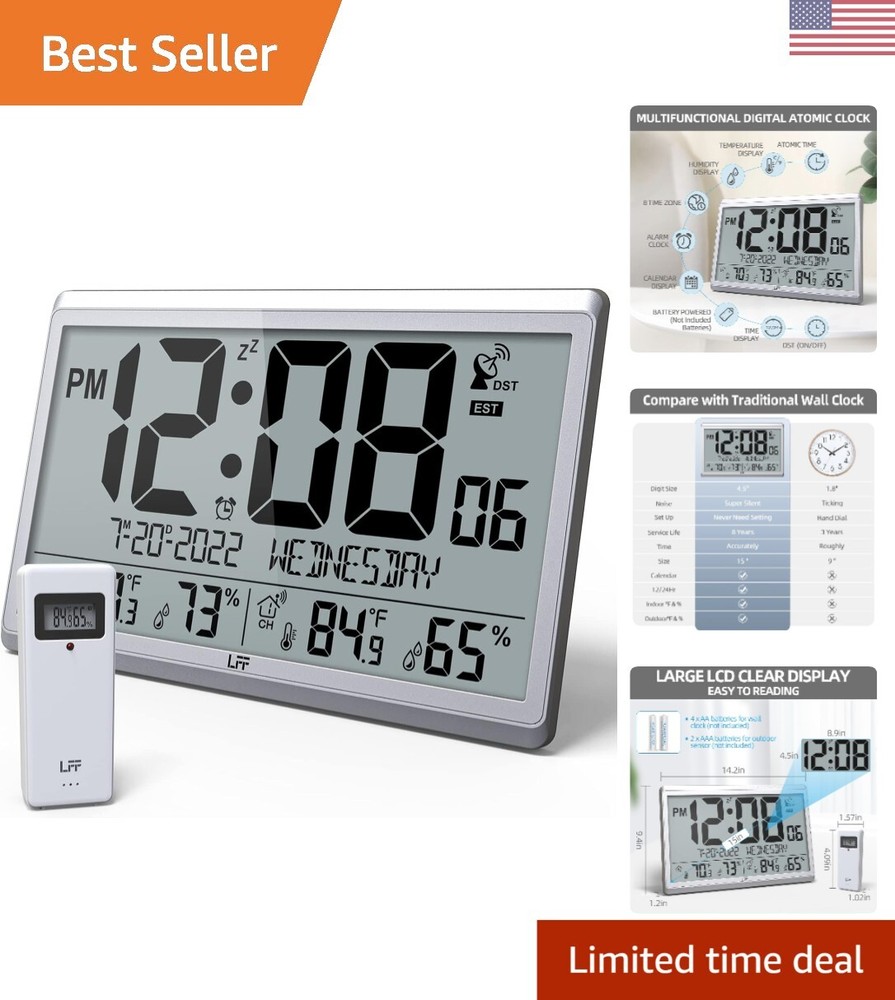 Wireless Atomic Clock with Outdoor Temp Humidity Sensor  
