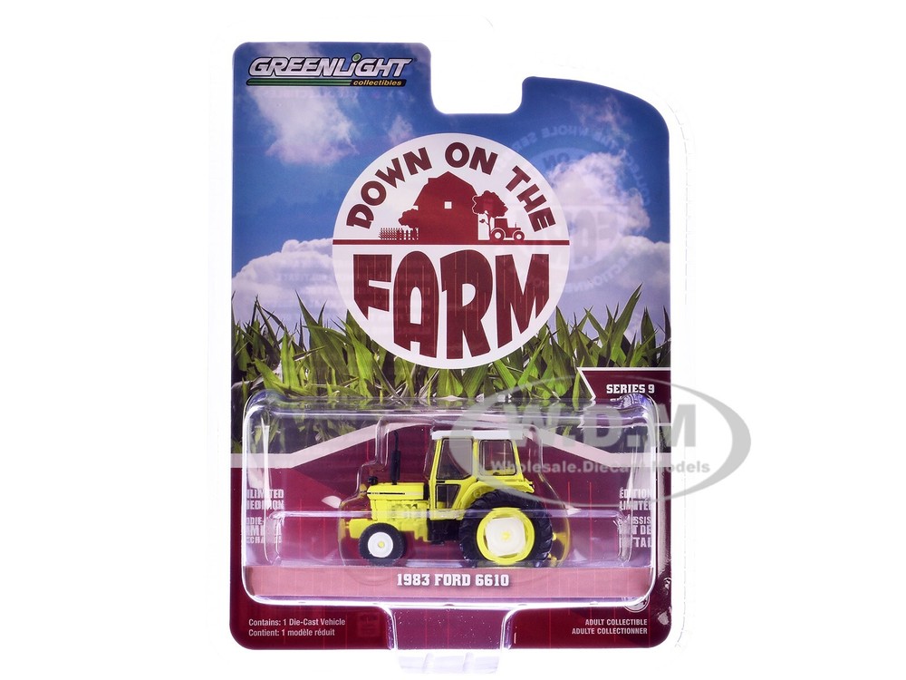 1983 FORD 6610 TRACTOR HIGH-VIS YELLOW 1/64 DIECAST MODEL BY GREENLIGHT 48090 C