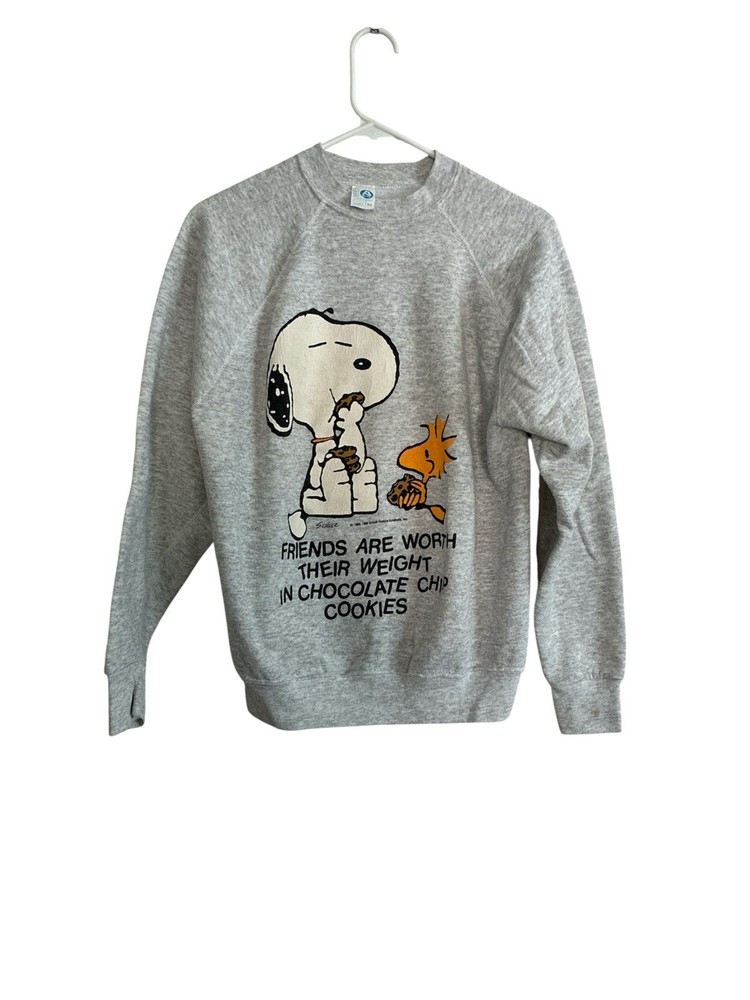 Vintage 80s 90s Snoopy Chocolate Chip Crewneck Sweatshirt Gray Size M