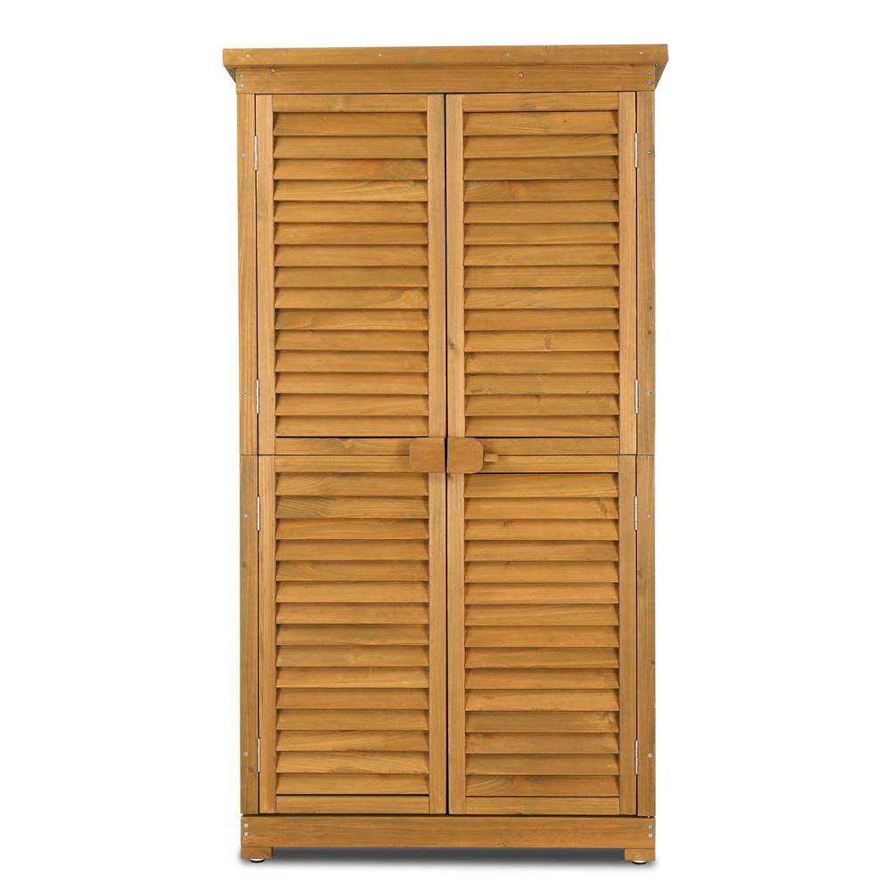 Black Fir Garden Storage Box 87x46.5x160cm Outdoor Shed Single Slope Roof Yellow