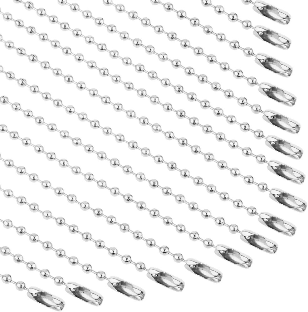 100 PCS Ball Chain Necklace Stainless Ball and Chain Keychain Chain Bulk Bead Ch