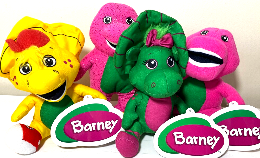 Set of 4 Plush Toys  Barney and Friends 7 inch each . New with tag