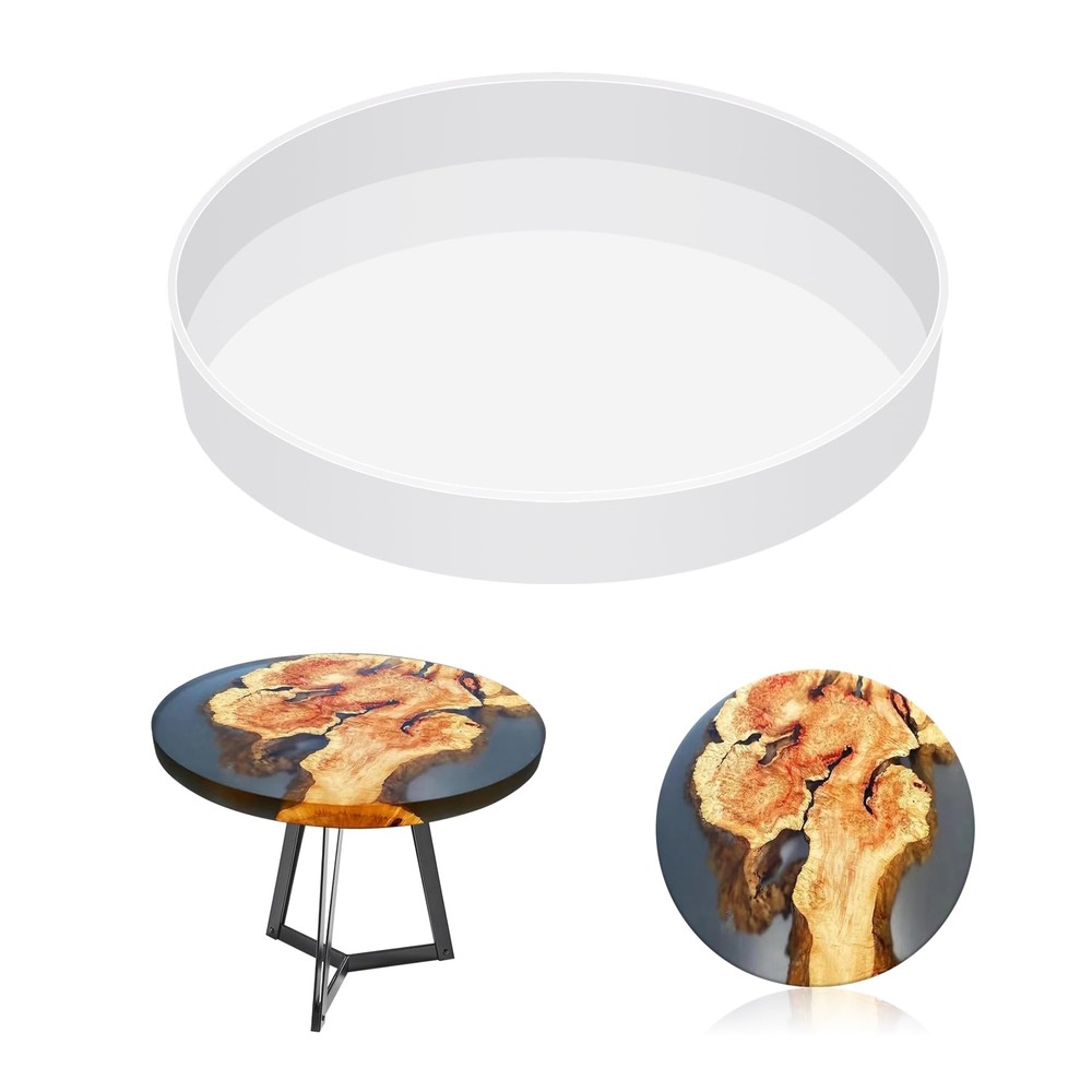 Extra Large 12 Inch Round Silicone Resin Mold for Epoxy Tabletops