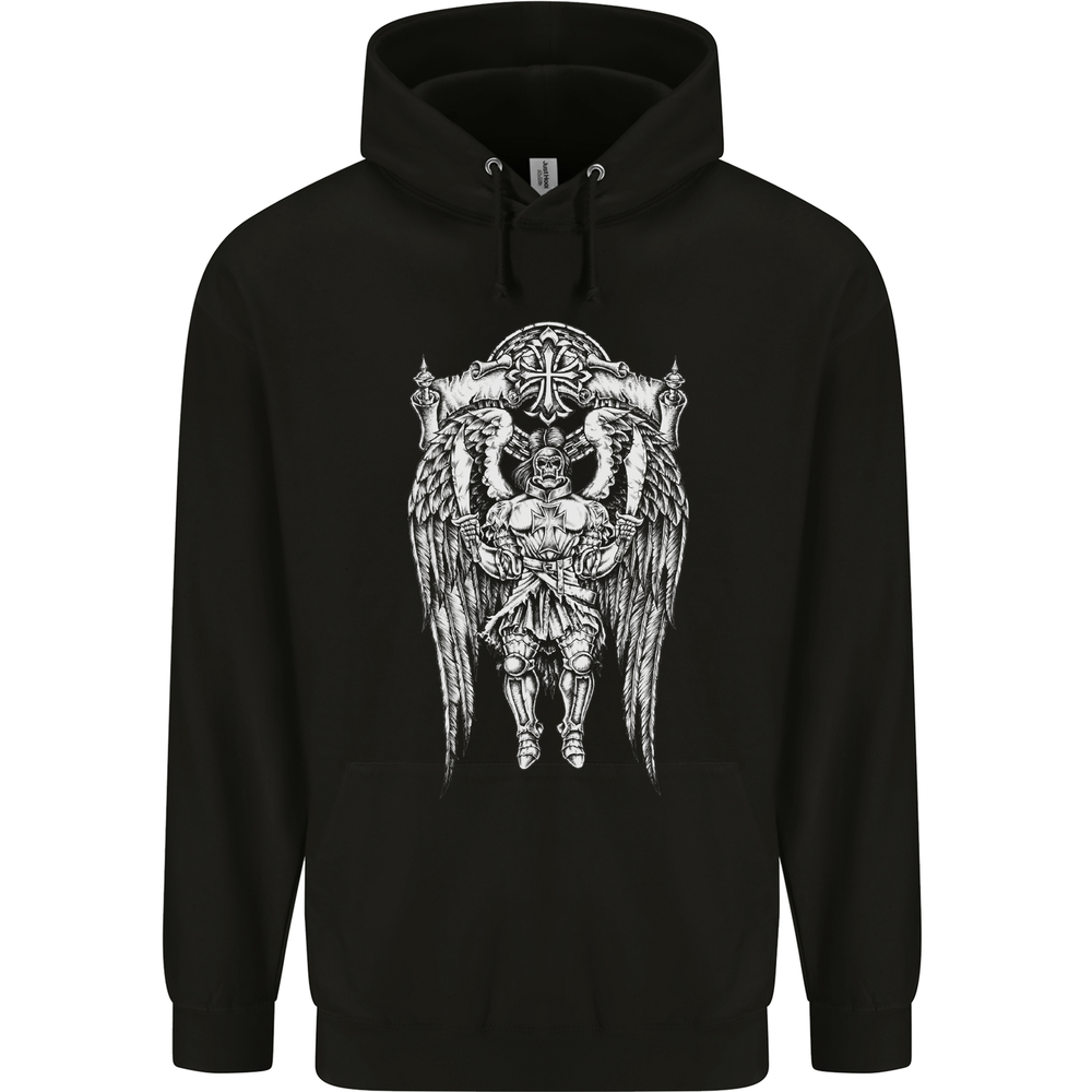 Knights Templar Skull Roman Warrior MMA Gym Mens 80% Cotton Hoodie