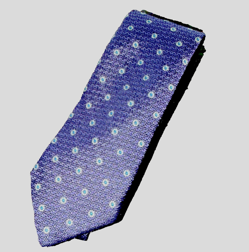 Hart Schaffner Marx 100% Silk Purple Blue White Geometric Men's Tie Woven