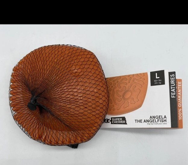 Bark Box Super Chewer Angela The Angelfish Dog Chew Toy Nylon Size L (50+ lbs)