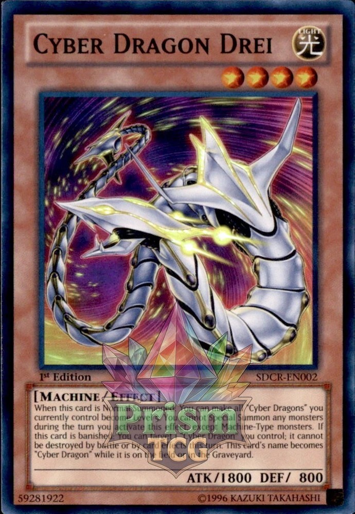 Cyber Dragon Drei Super Rare SDCR-EN002 Yugioh Trading Card-image
