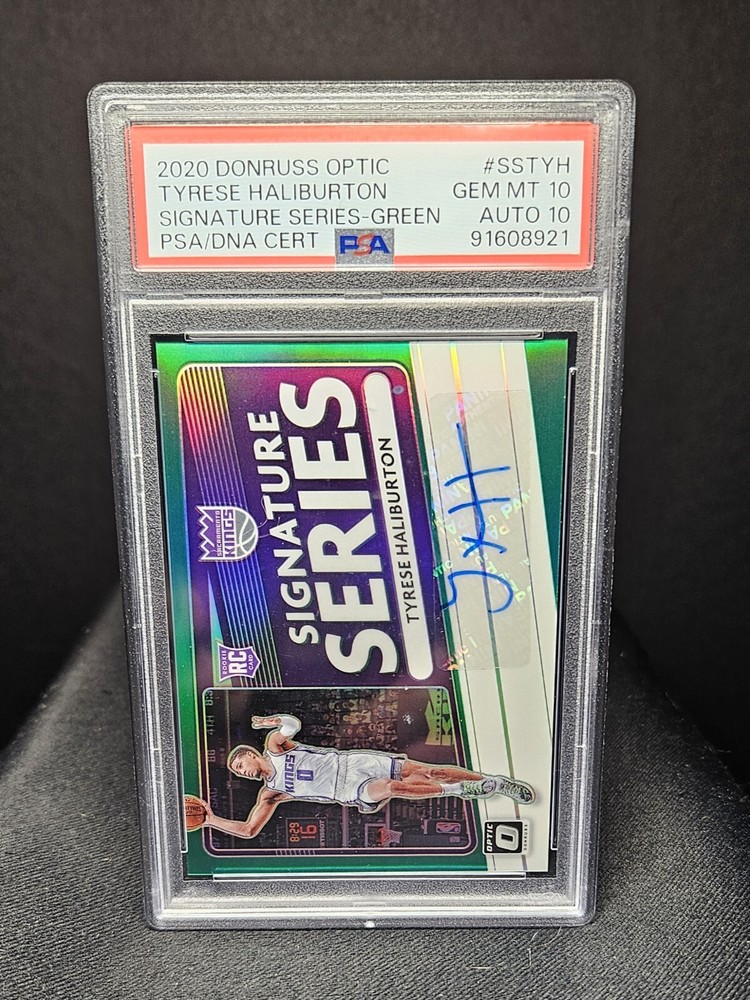 Tyrese Haliburton RC Auto PSA 10 Optic Signature Series Green SP Gem Mint