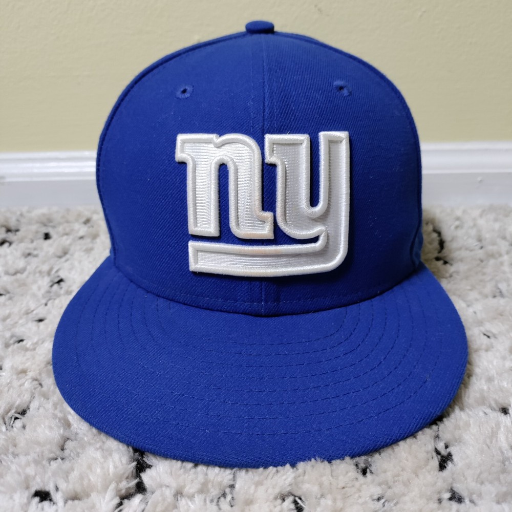 New Era New York Giants Blue Fitted Embroidered NFL Cap Size 7 1/8