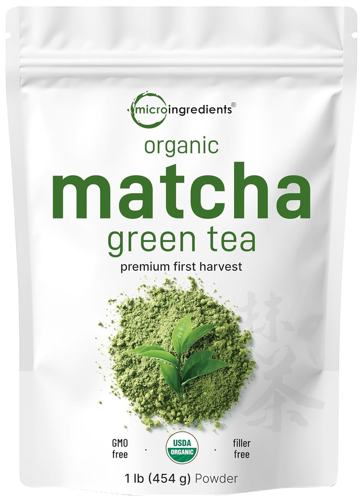 Micro Ingredients Organic Matcha Green Tea Powder, 1Lb | Premium First Harvest J