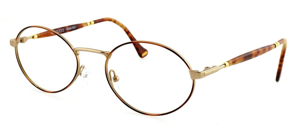 Vintage GUCCI GG1331 DR4 52mm Gold Brown Havana Eyeglasses Frames Only Italy