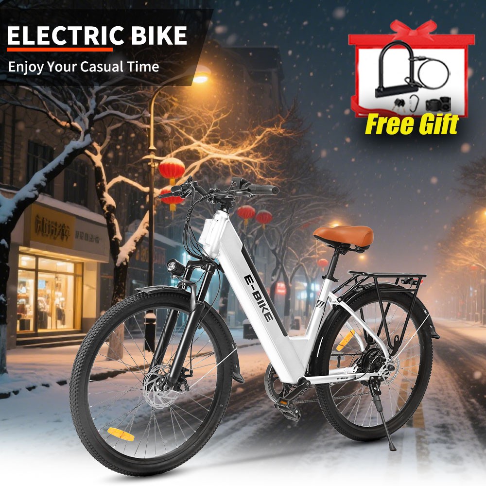 Ebike 26'' For Adults Electric Bike City Commuting Bicycle E-bike w/Lock Kit