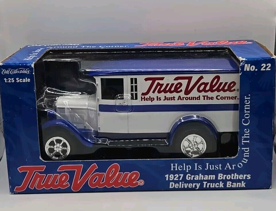 2003 RC2 ERTL Collectibles 1927 Graham Brothers True Value Delivery Truck Bank Vintage Diecast Model Advertising Replica