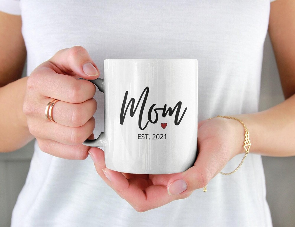 Mom Est 2021 Cute Premium Coffee Tea Mug for New Mothers