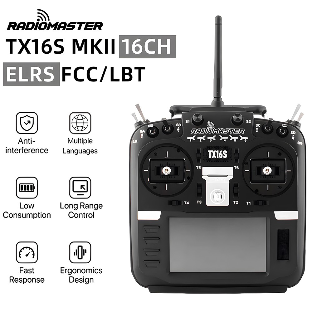 RadioMaster TX16S MKII Transmitter HALL V4.0 Gimbal ELRS 16CH Remote Controller