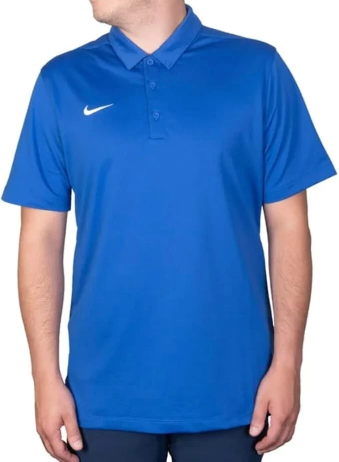 NIKE Dri-Fit Size M Medium Blue Short Sleeve Athletic Fit Men's Polo Shirt