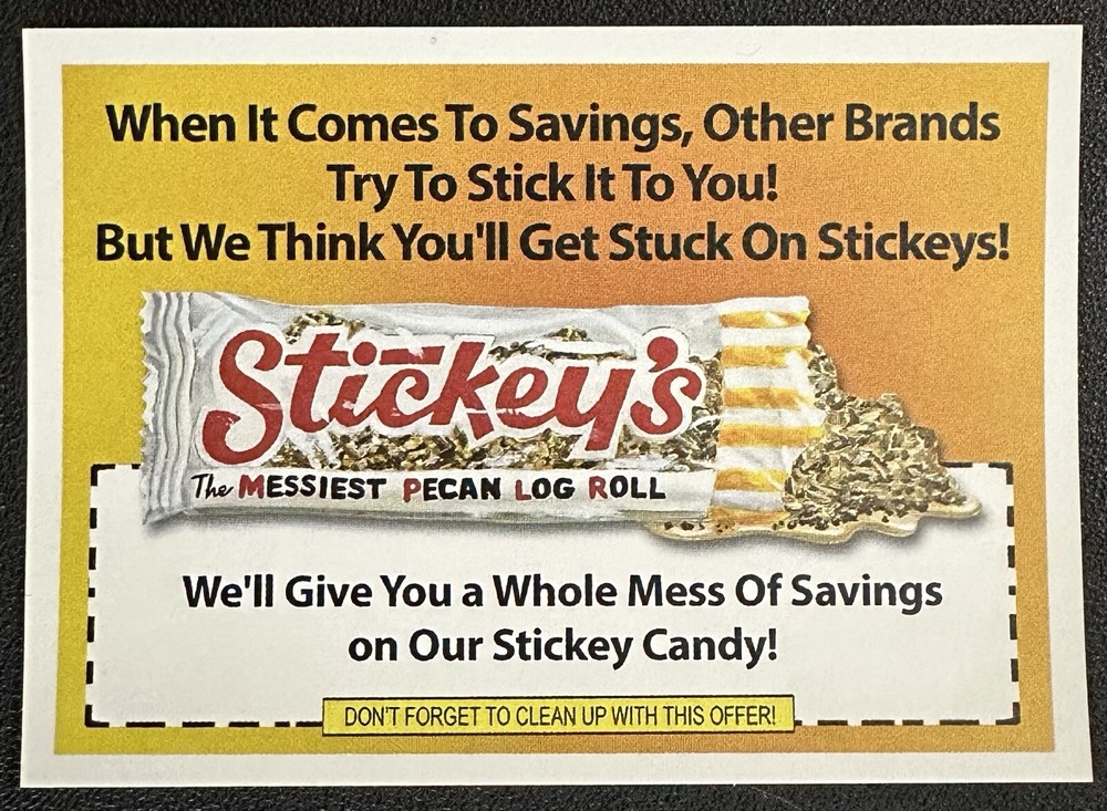 2024 Topps Wacky Packages ANS #25 STICKEYS coupon in protective toploader-image