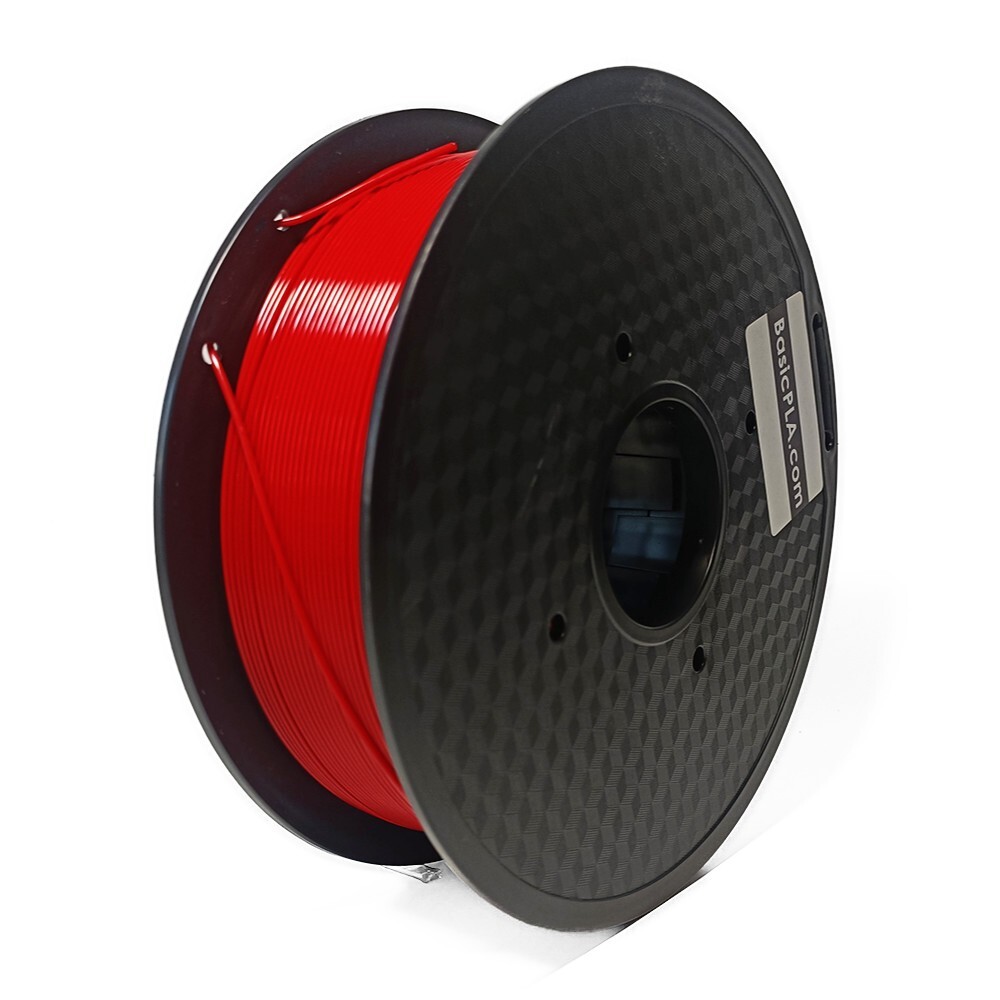 BasicFilaments 3D Printer PLA Filament 1.75mm 1KG/2.2LB [RED COLOR]