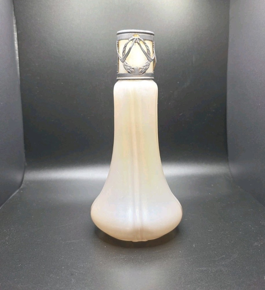 Art Nouveau Czech Pearl Carnival Iridescent Glass Vase Antique Art