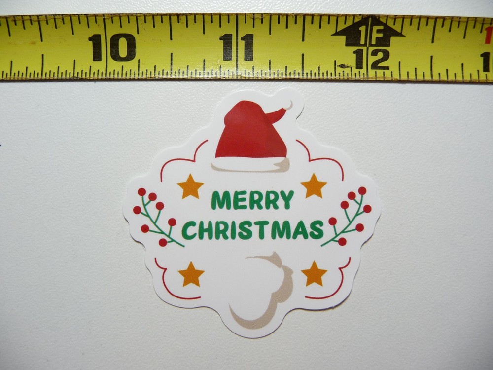 Merry Christmas Berries 4 Star Sticker Decal Winter Holiday Christian Fun Cute Design