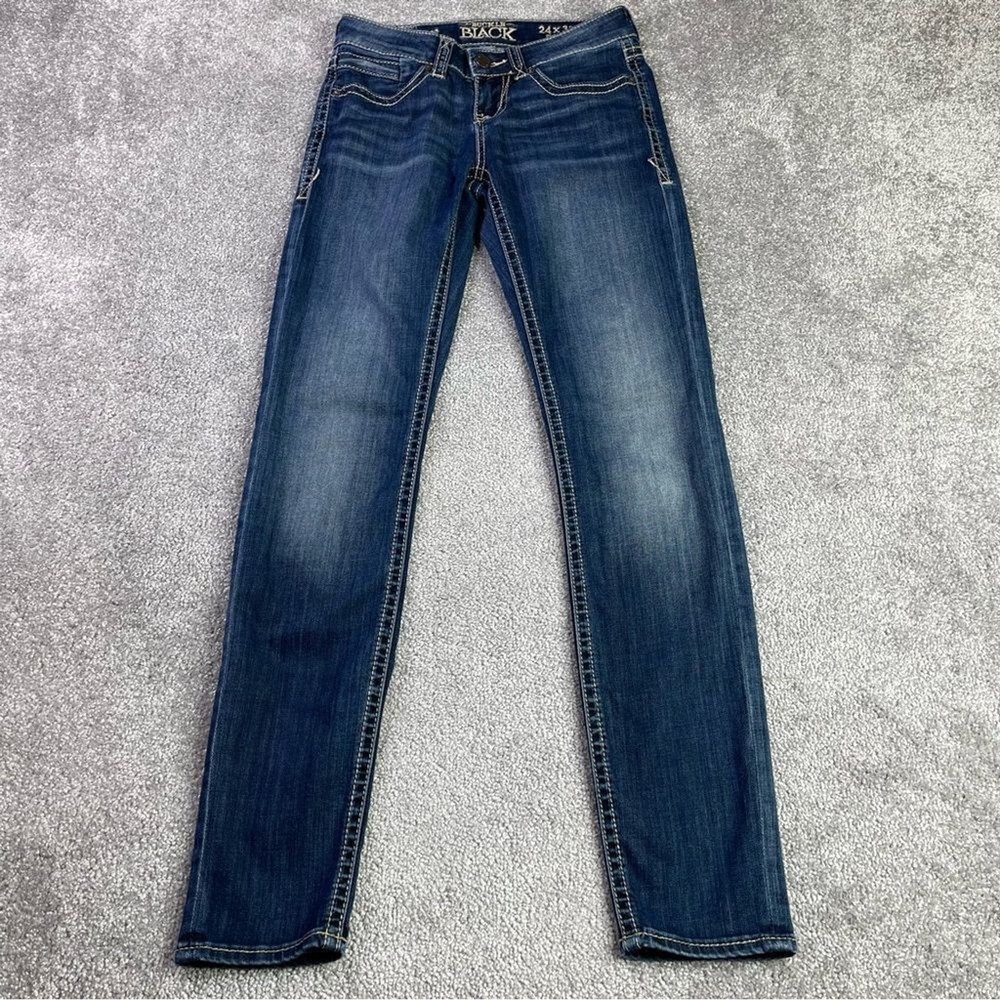 Buckle Black Jeans Fit No. 53 Women's 24X30 Blue Skinny Low Rise Dark Denim