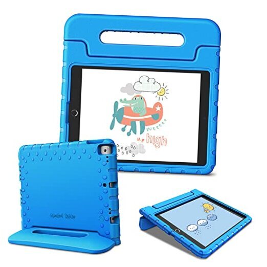 Durable Blue Kids Case for iPad 9th 8th 7th Gen 10.2 Inch 2021-2019