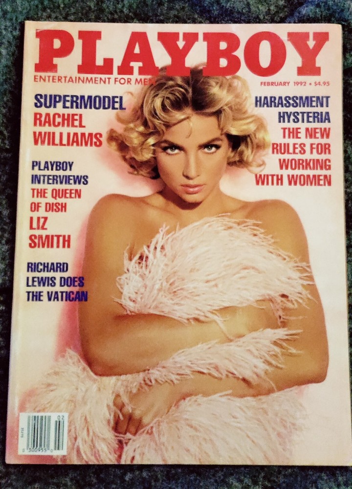 💥PLAYBOY February 1992-Supermodel Rachel Williams,Liz Smith Intvw,Richard Lewis