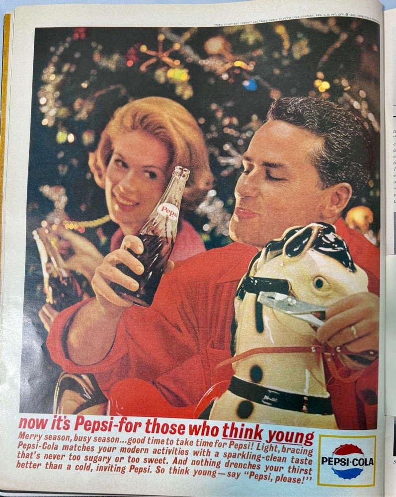 1963 Pepsi Cola Vintage Print Ad 