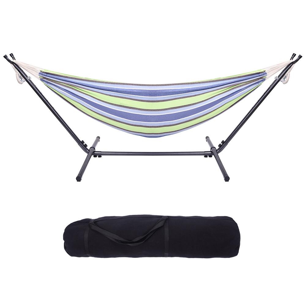 Portable Outdoor Hammock Set Lightweight Green Polyester Travel Camping Gear