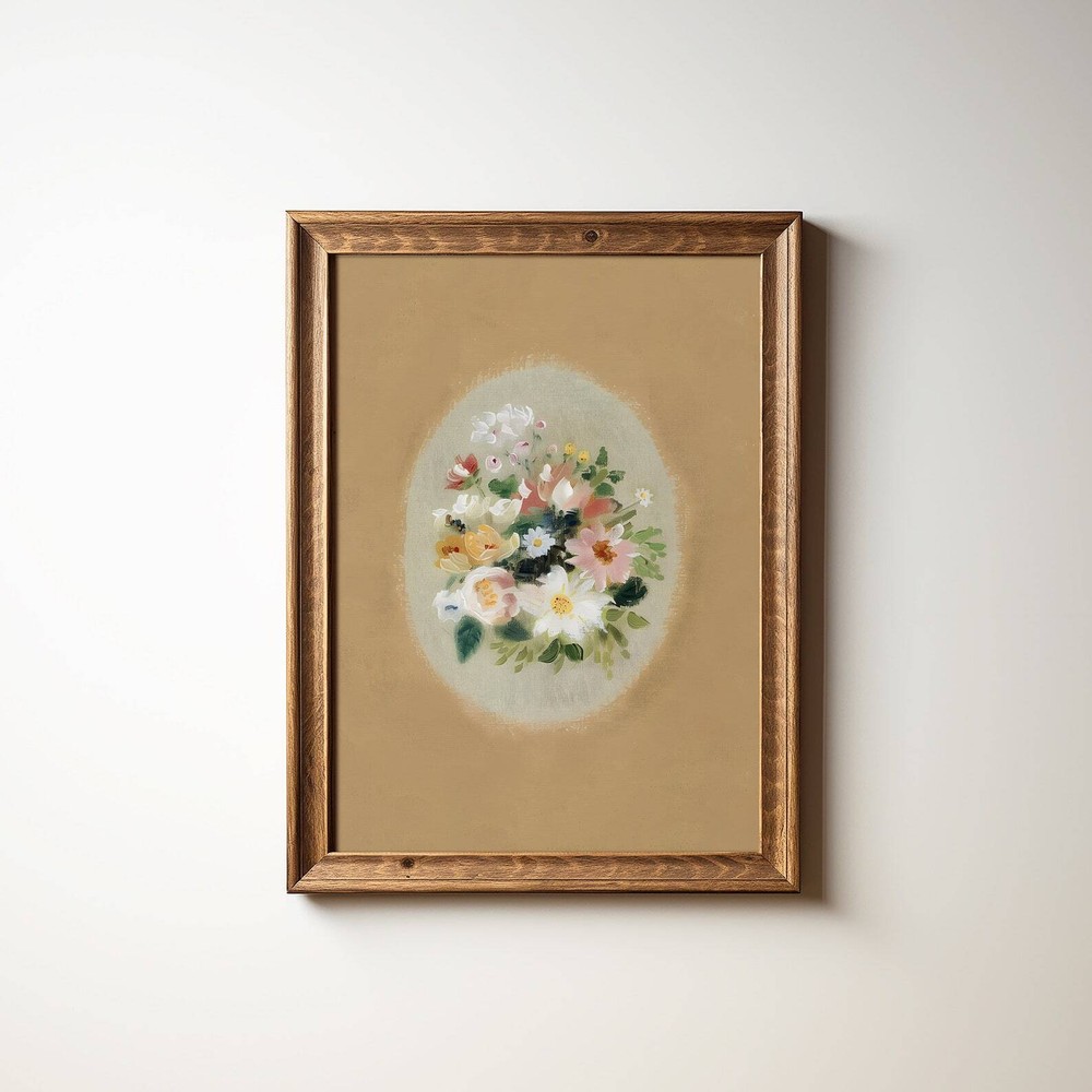 Soft Muted Botanical Wall Art Neutral Wall Art Art Cottage Core Decor Large